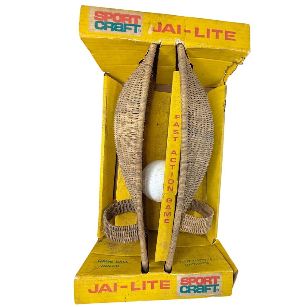 SCARCE Sport Craft Jai Lite Game w/Rattan Baskets and Official Ball ALL ORIGINAL